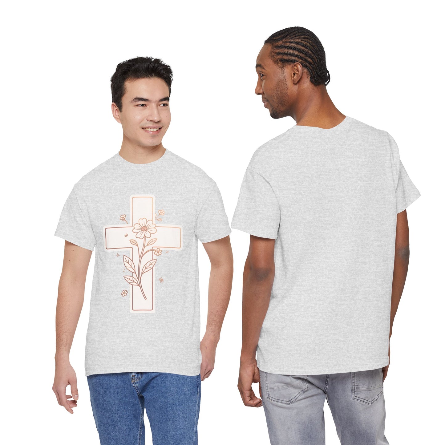 Floral Cross Tee — Delicate Bloom Christian T-Shirt