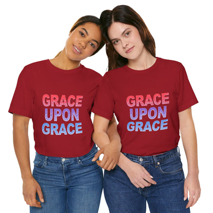 Inspirational Grace Upon Grace Shirt | Christian Typography Tee | Thoughtful Gift Idea