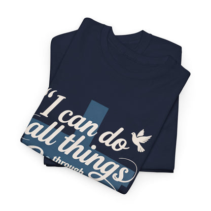 Philippians 4:13 Cotton Tee — "I Can Do All Things" Christian Prayer T-Shirt