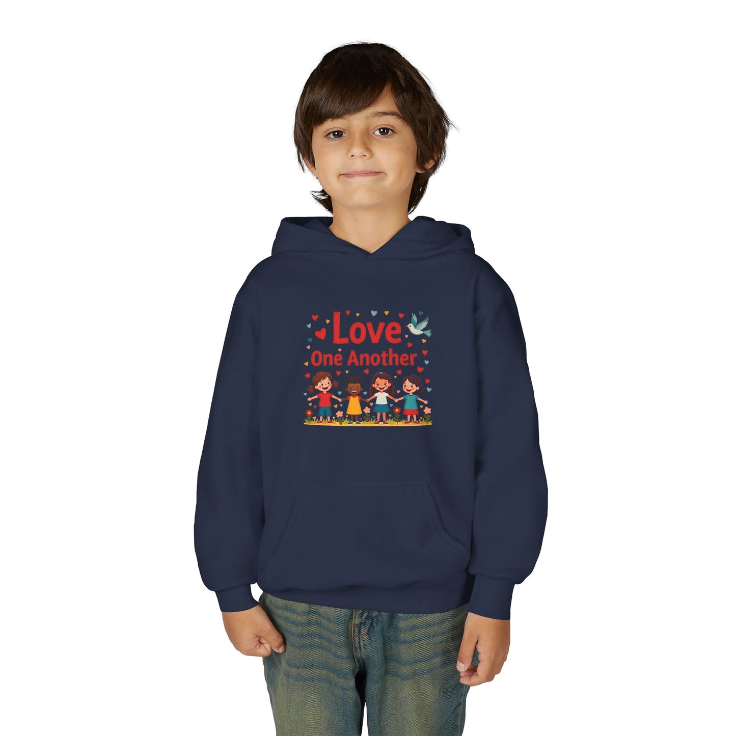Love One Another Youth Hoodie — Kids' Inclusive Friendship Sweatshirt