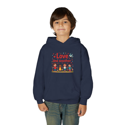 Love One Another Youth Hoodie — Kids' Inclusive Friendship Sweatshirt