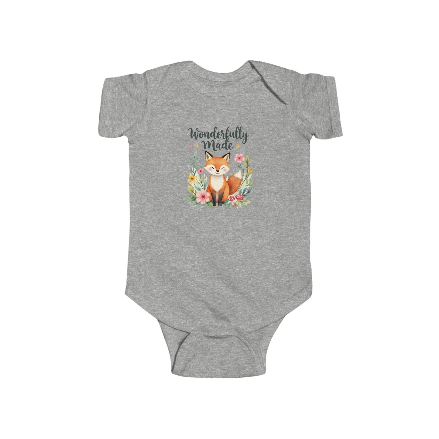 Wonderfully Made Baby Bodysuit – Fox Floral Infant Onesie