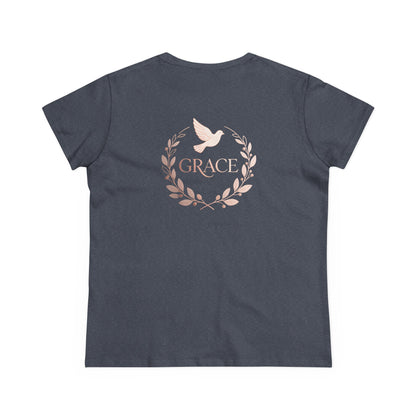 Graceful Dove Wreath Tee — Women's Rose-Gold Reminder Tee
