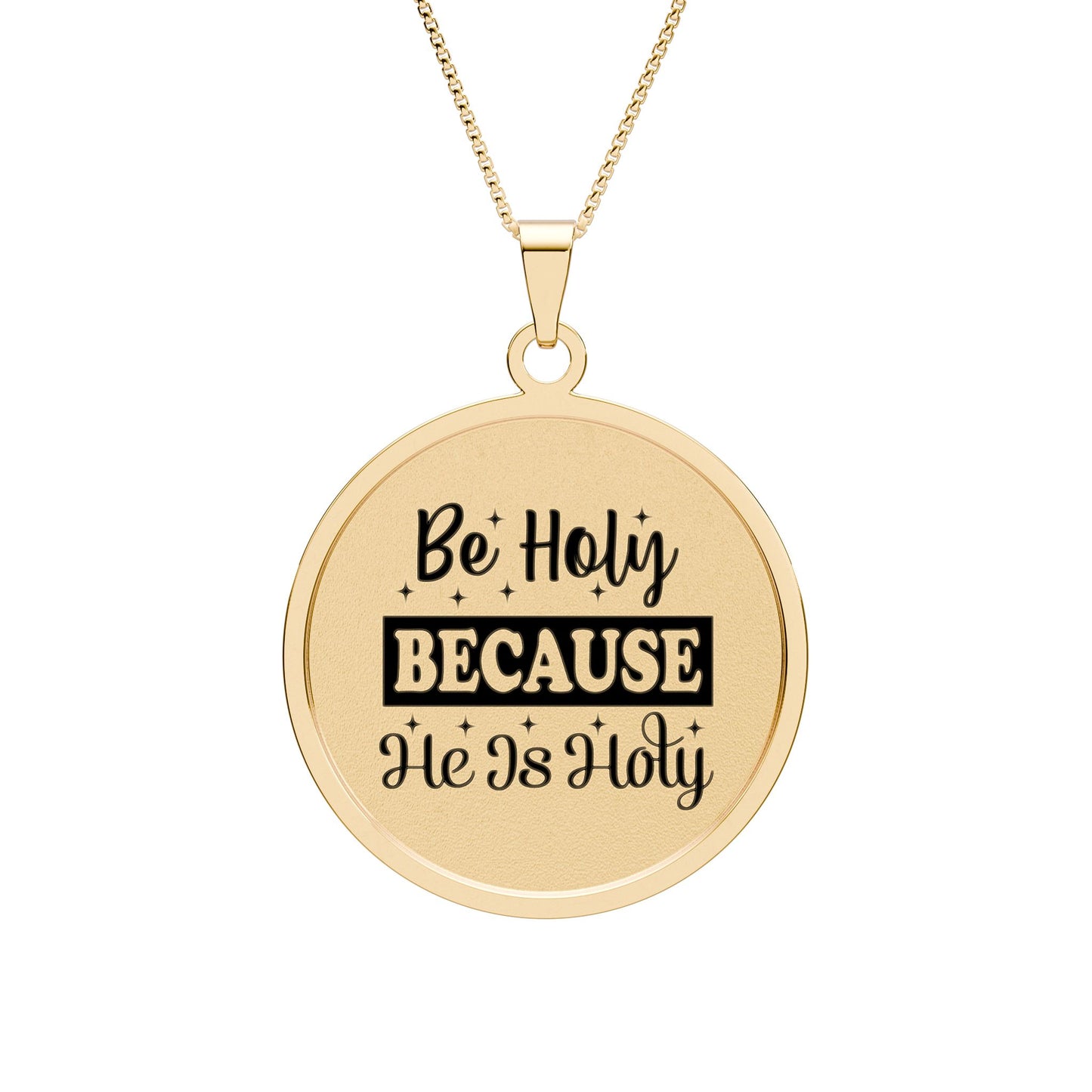 Be Holy Because He Is Holy Round Photo Pendant Gold Plated 