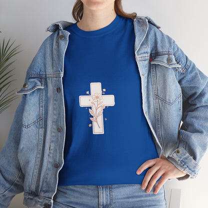 Floral Cross Tee — Delicate Bloom Christian T-Shirt | Meaningful gifts for teens and adults