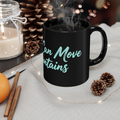 Keep Going Black Ceramic Mug — Aqua Script Inspirational Coffee Cup (11oz & 15oz)