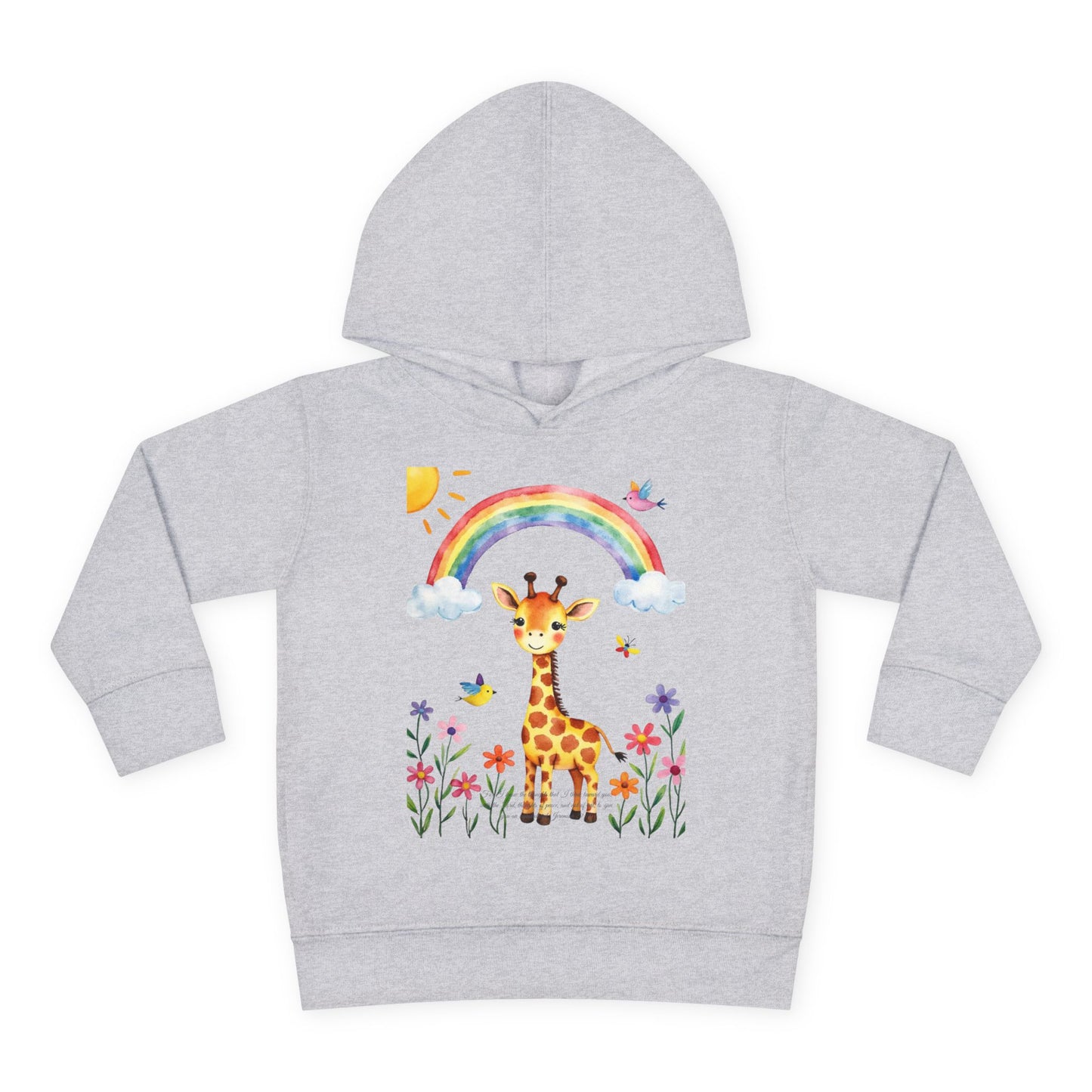 Toddler Hoodie — Giraffe Rainbow Floral Pullover