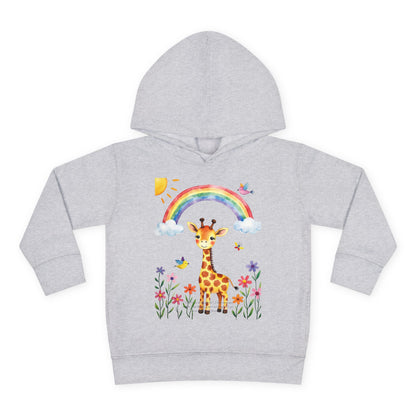 Toddler Hoodie — Giraffe Rainbow Floral Pullover