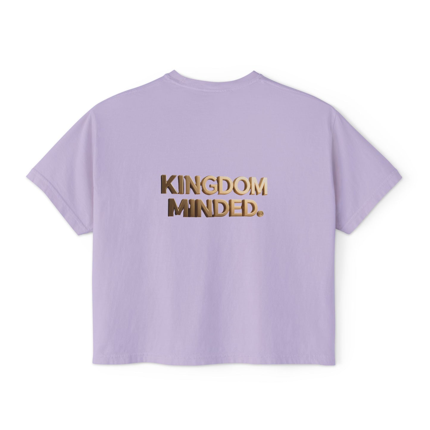 Kingdom Minded Boxy Tee — Women's Faith-Inspired Cropped T-Shirt