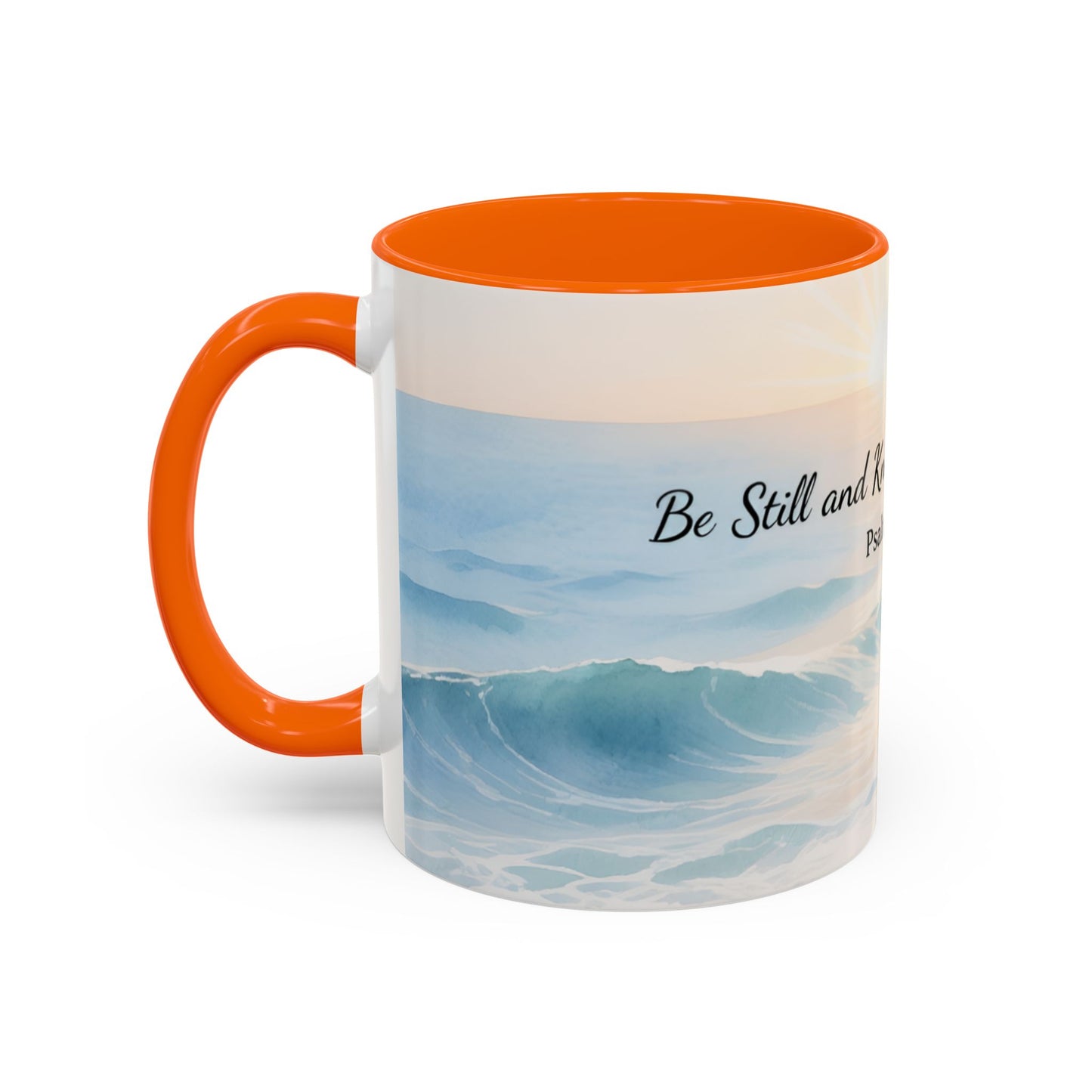 Psalm 46:10 Ocean Coffee Mug – "Be Still and Know That I Am God" Inspirational Ceramic