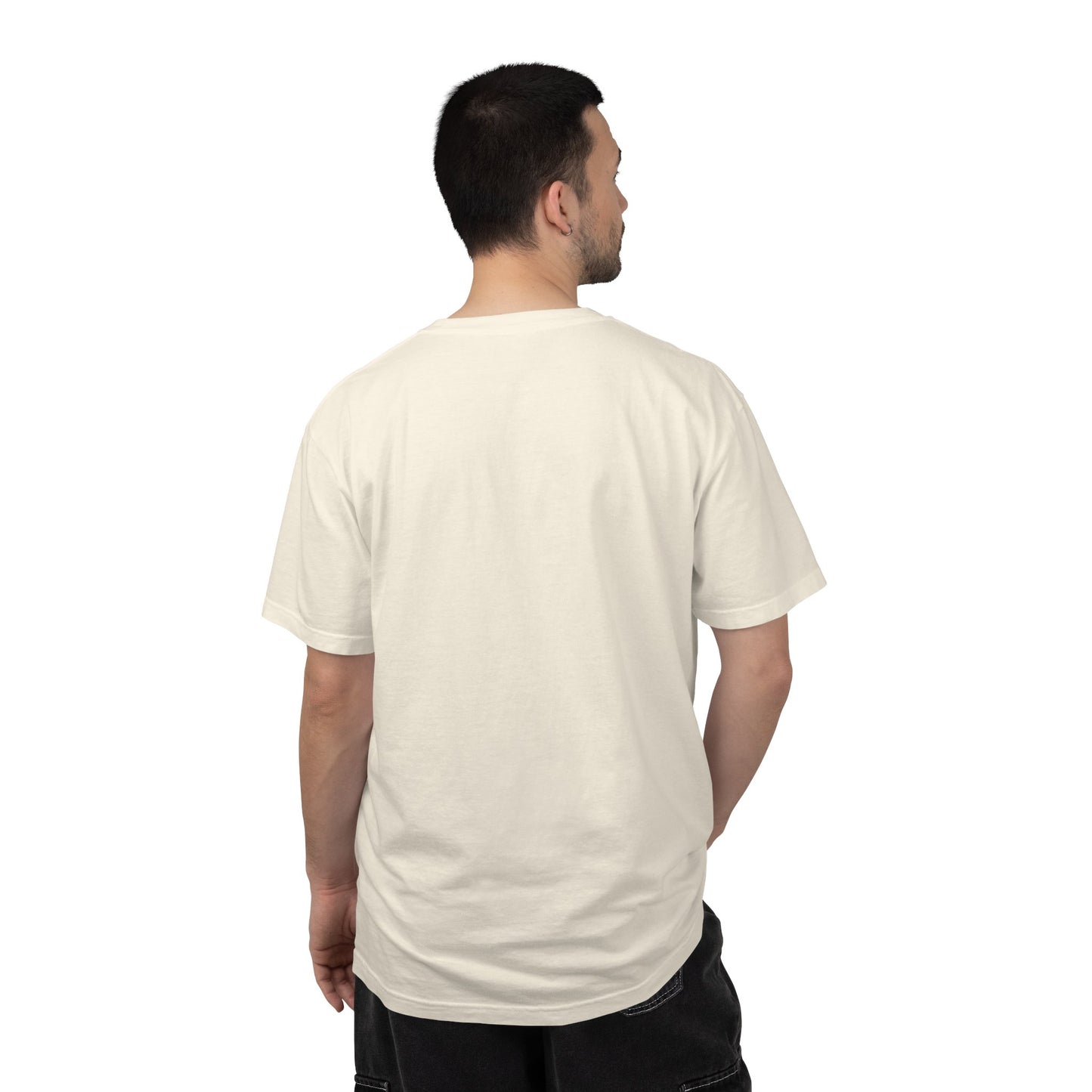 Garment-Dyed Statement Tee — Bold Single-Word Typographic Front