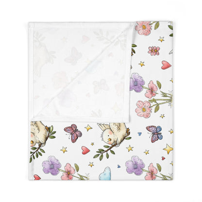 Baby Swaddle Blanket - Whimsical Birds & Floral Pattern Soft Newborn Wrap
