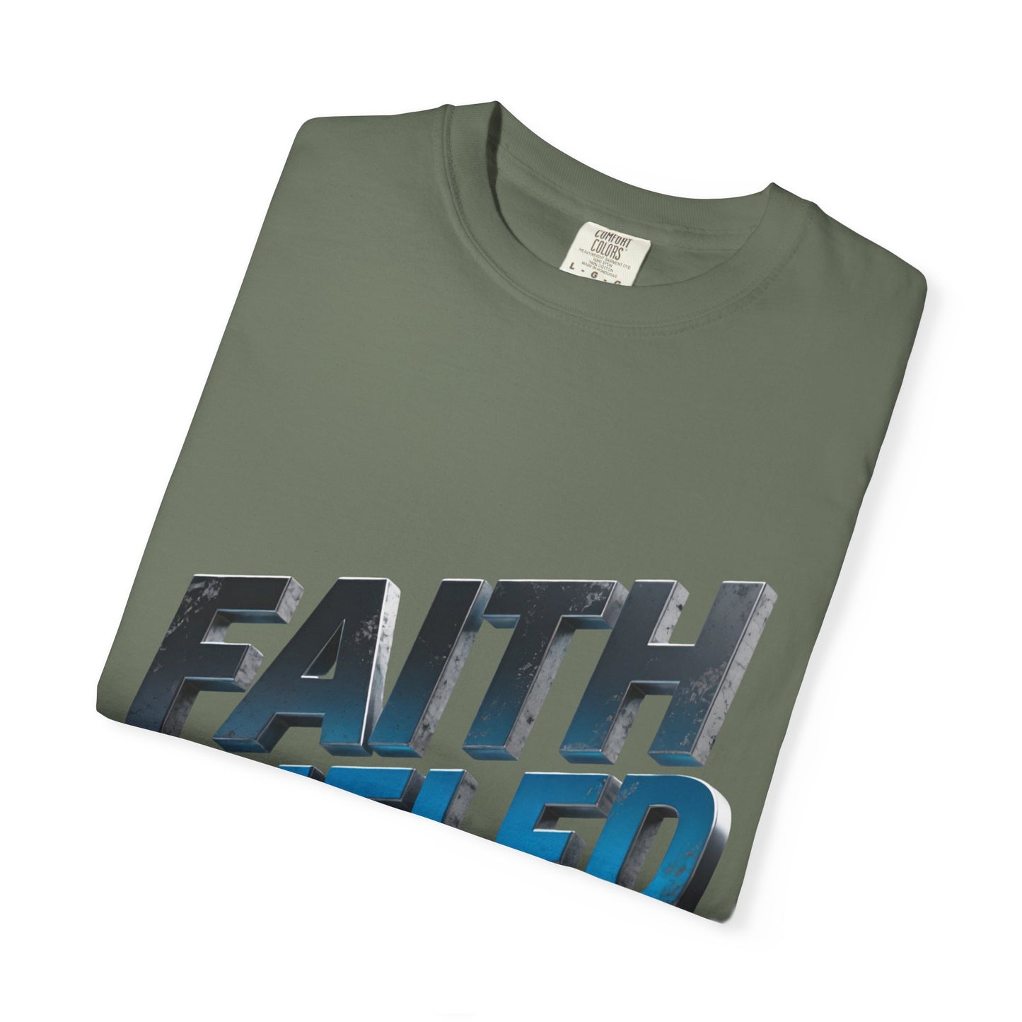 Faith Fueled Garment-Dyed Tee — Vintage Two-Tone Christian T-Shirt