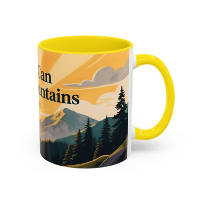 Faith Can Move Mountains Coffee Mug — Matthew 17:20 Inspirational Accent Mug