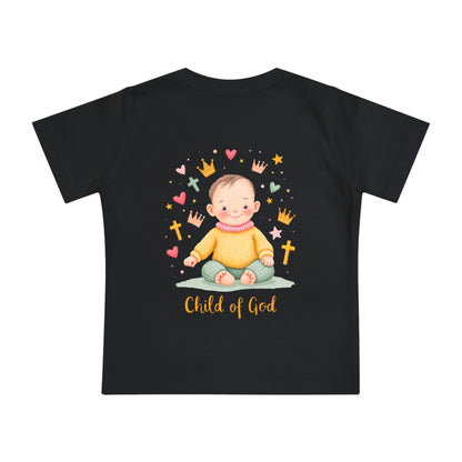 Baby Short Sleeve T-Shirt — "Child of God" Smiling Infant Faith Tee