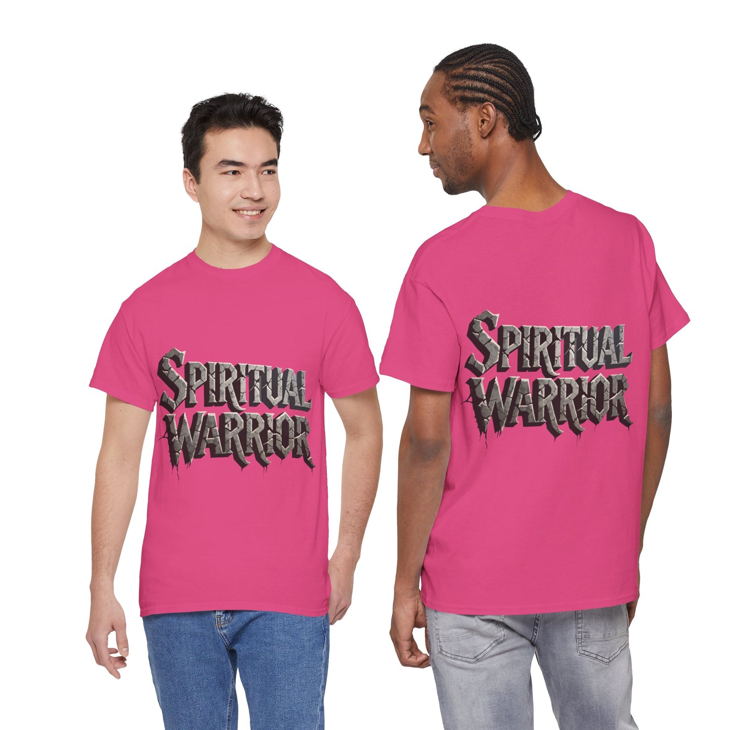 Spiritual Warrior T-Shirt — Gothic Lettering Faith & Strength Tee
