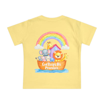 Baby T-Shirt — "God Keeps His Promises" Noah's Ark Rainbow Design