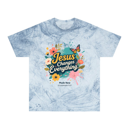 Jesus Changes Everything T-Shirt — Floral Butterfly Christian Tee