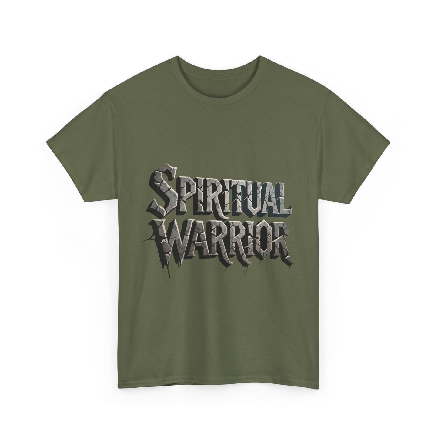 Spiritual Warrior T-Shirt — Gothic Lettering Faith & Strength Tee