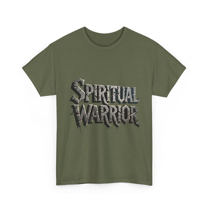 Spiritual Warrior T-Shirt — Gothic Lettering Faith & Strength Tee