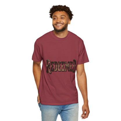 Garment-Dyed Statement Tee — Bold Single-Word Typographic Front