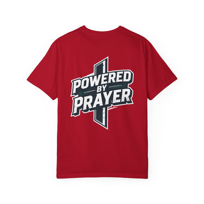 Powered by Prayer T‑Shirt — Faith Graphic Tee with Cross