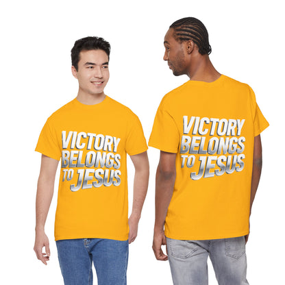 Victory Belongs to Jesus T-Shirt — Heavyweight Christian Faith Tee