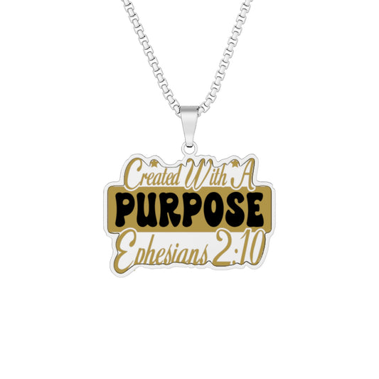 Purpose Custom Cut Photo Pendant Necklace — Personalized Ephesians 2:10 Inspirational Jewelry