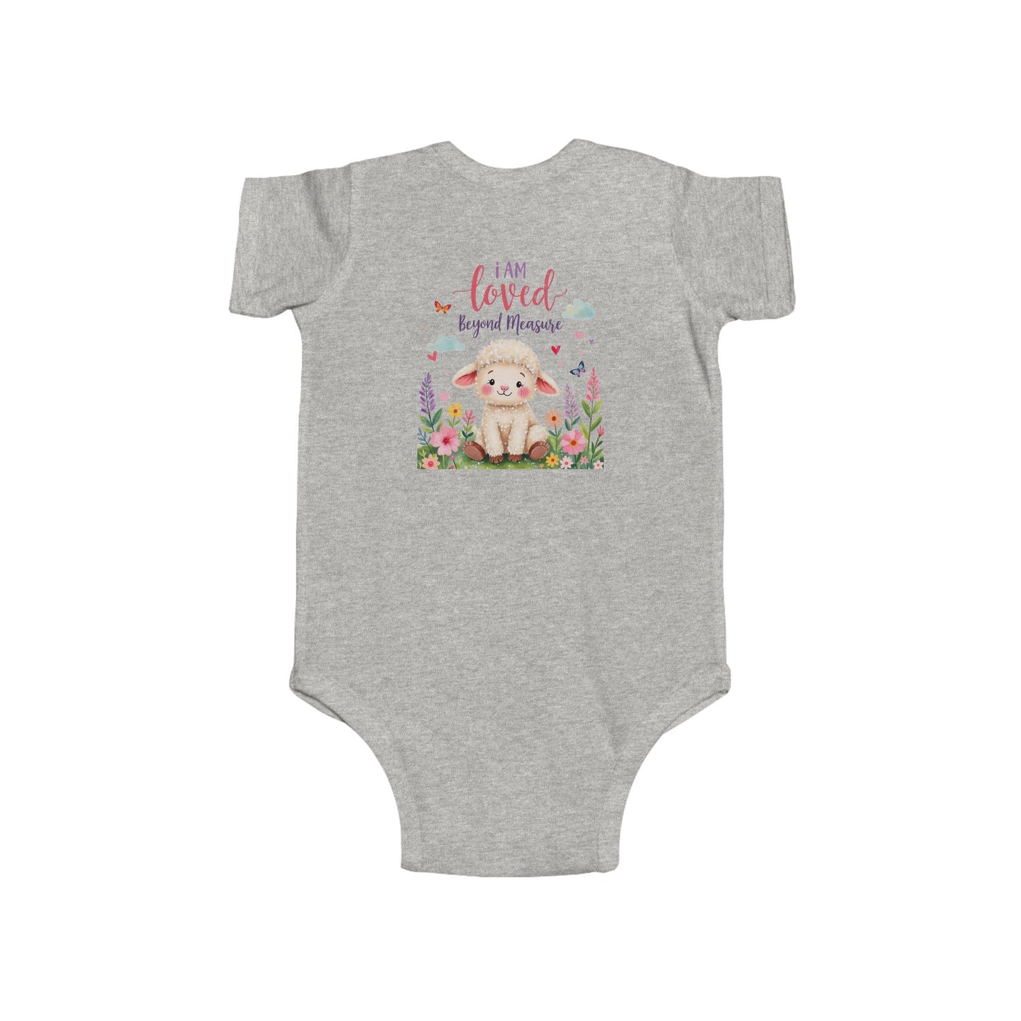Infant Bodysuit — "I Am Loved" Bunny Floral Baby Onesie