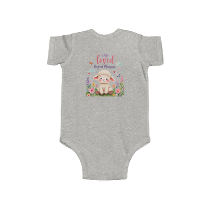 Infant Bodysuit — "I Am Loved" Bunny Floral Baby Onesie