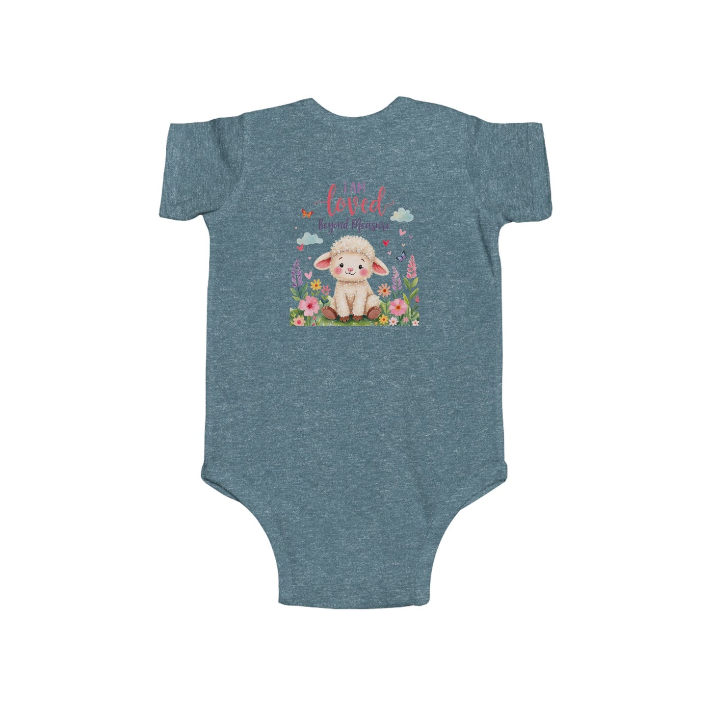 Infant Bodysuit — "I Am Loved" Bunny Floral Baby Onesie