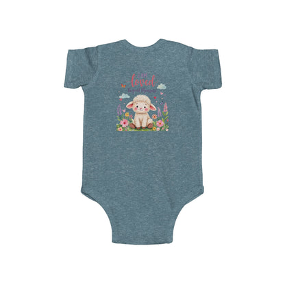 Infant Bodysuit — "I Am Loved" Bunny Floral Baby Onesie