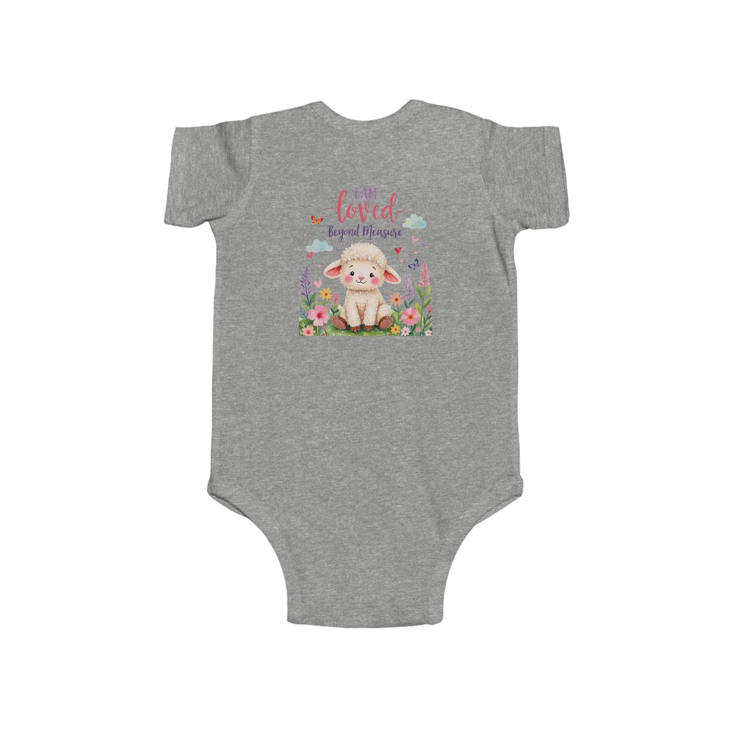 Infant Bodysuit — "I Am Loved" Bunny Floral Baby Onesie
