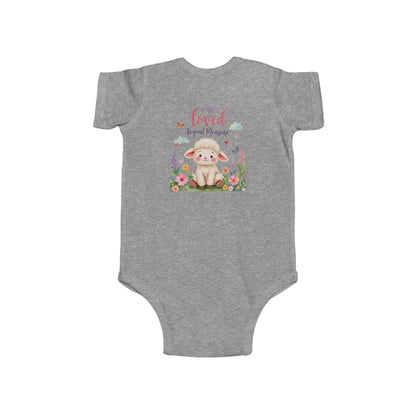 Infant Bodysuit — "I Am Loved" Bunny Floral Baby Onesie