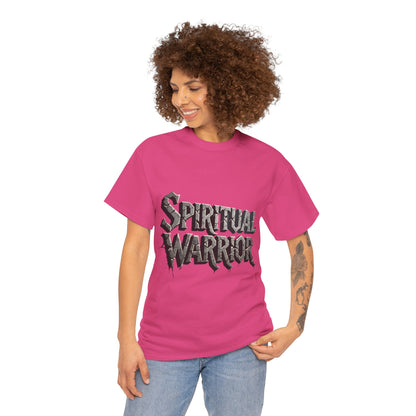 Spiritual Warrior T-Shirt — Gothic Lettering Faith & Strength Tee