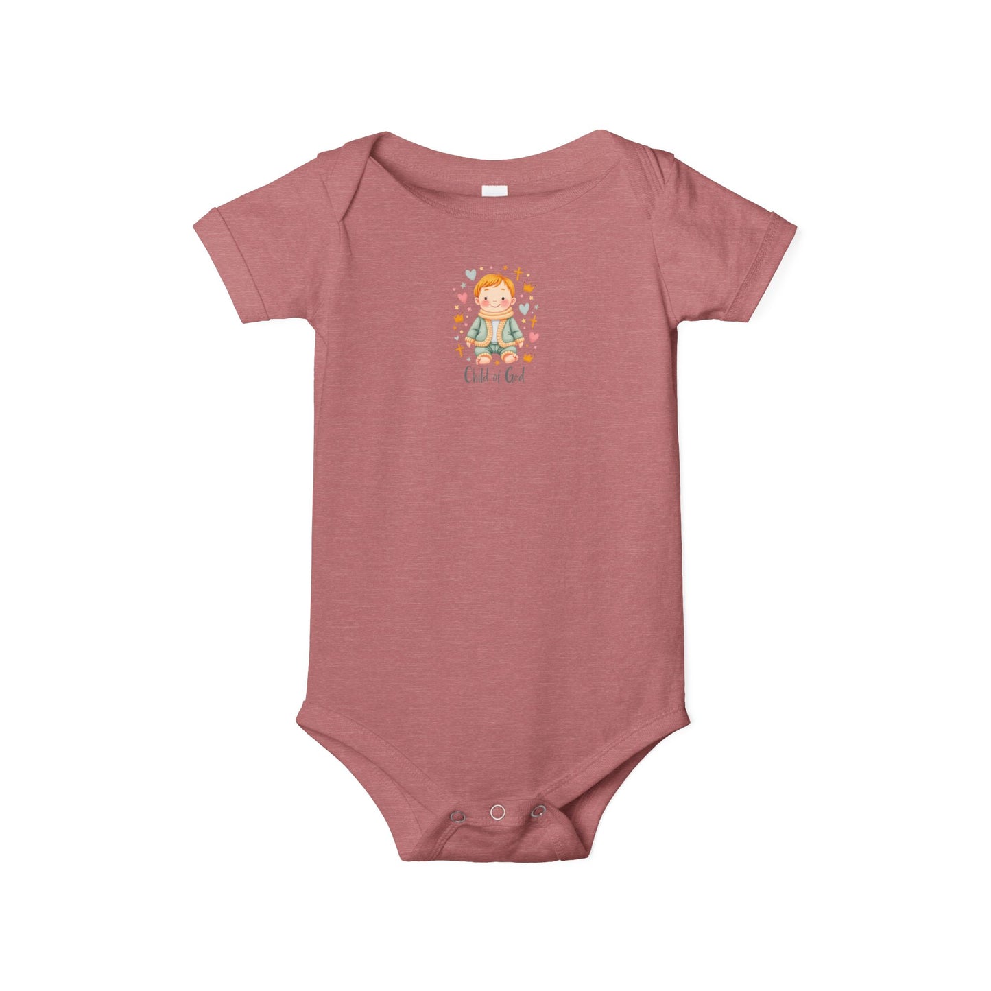 Infant One-Piece Bodysuit — Cute Little Girl Illustration "Hello World" Baby Bodysuit