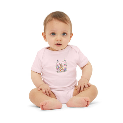 Floral Bunny Infant One-Piece Bodysuit