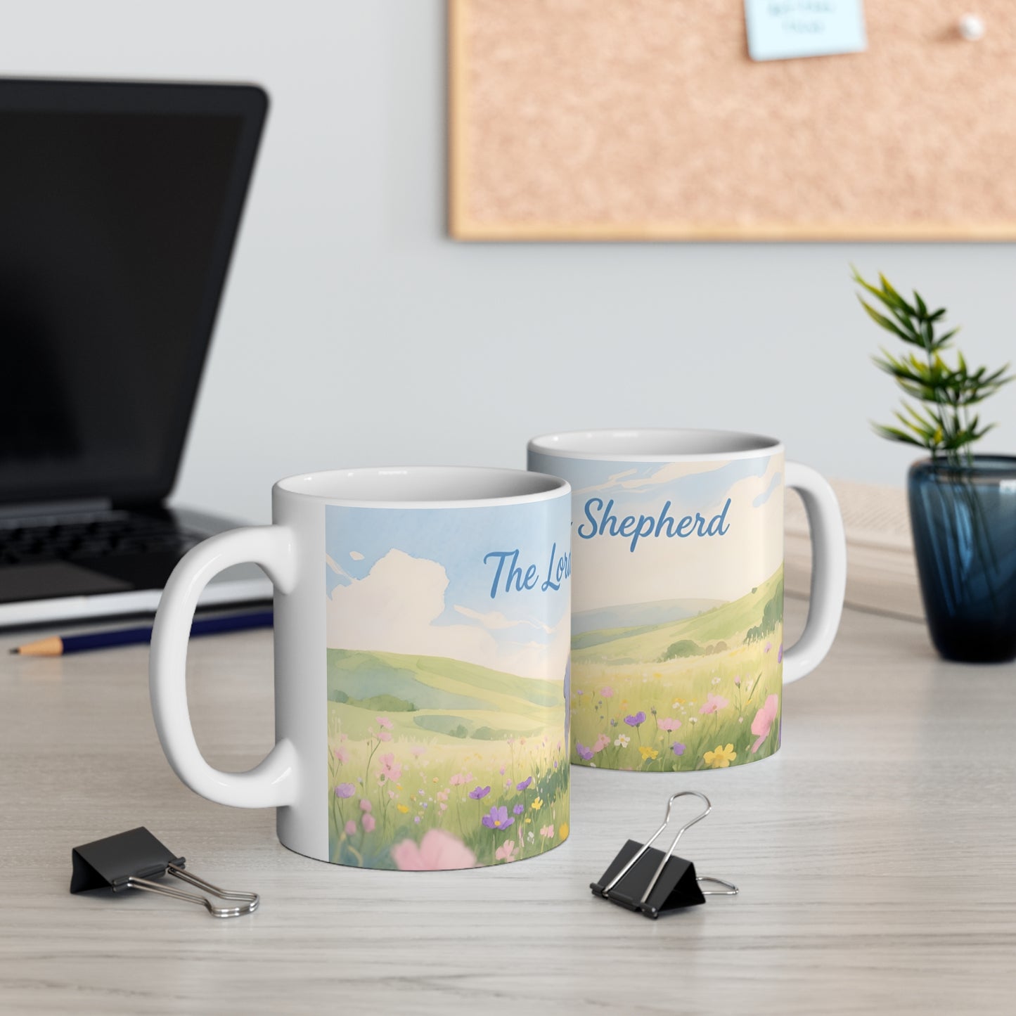 Psalm 23 Lamb 11oz Mug — Meadow Morning Faith Coffee Cup
