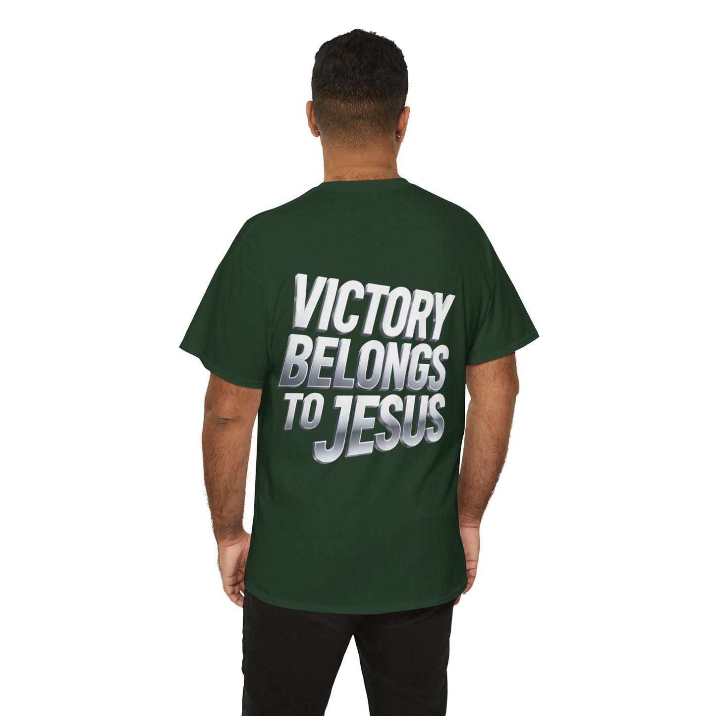 Victory Belongs to Jesus T-Shirt — Heavyweight Christian Faith Tee