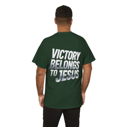 Victory Belongs to Jesus T-Shirt — Heavyweight Christian Faith Tee