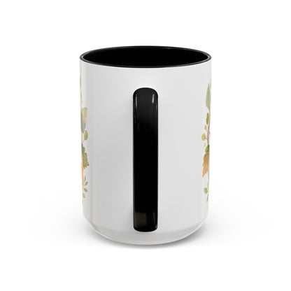 Christian Fruit of the Spirit Accent Coffee Mug — Galatians 5:22-23 Floral Scripture Design (11/15oz)