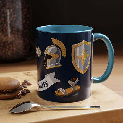 Christian Knight Coffee Mug — “Suit Up Daily” Accent Ceramic Mug