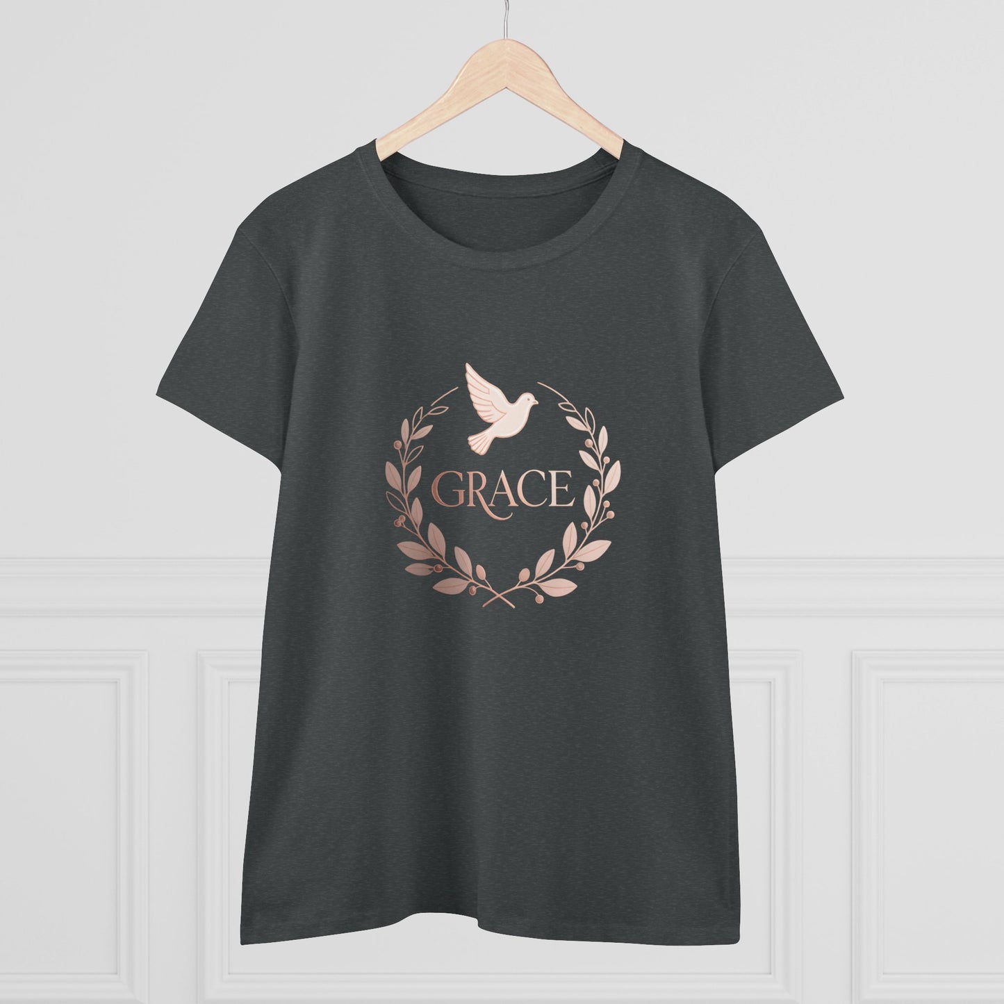 Graceful Dove Wreath Tee — Women's Rose-Gold Reminder Tee
