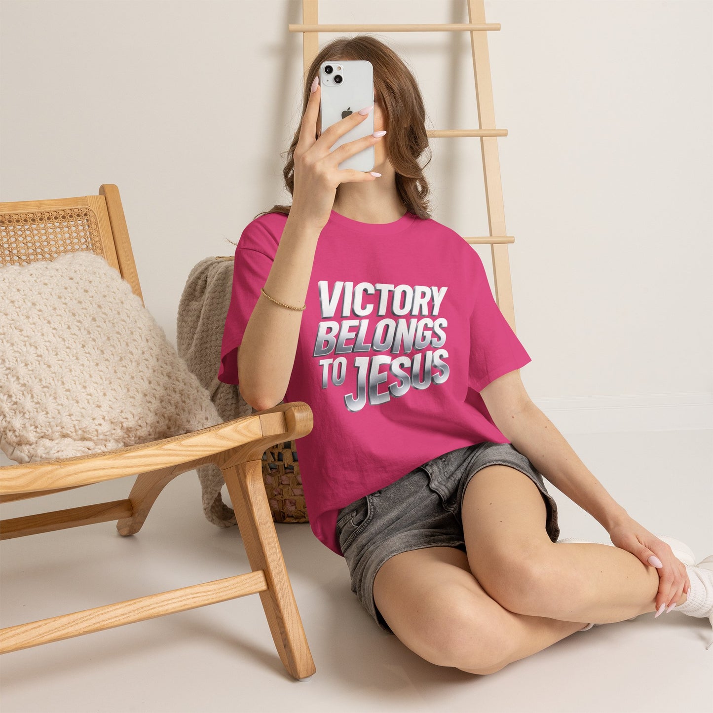 Victory Belongs to Jesus T-Shirt — Heavyweight Christian Faith Tee