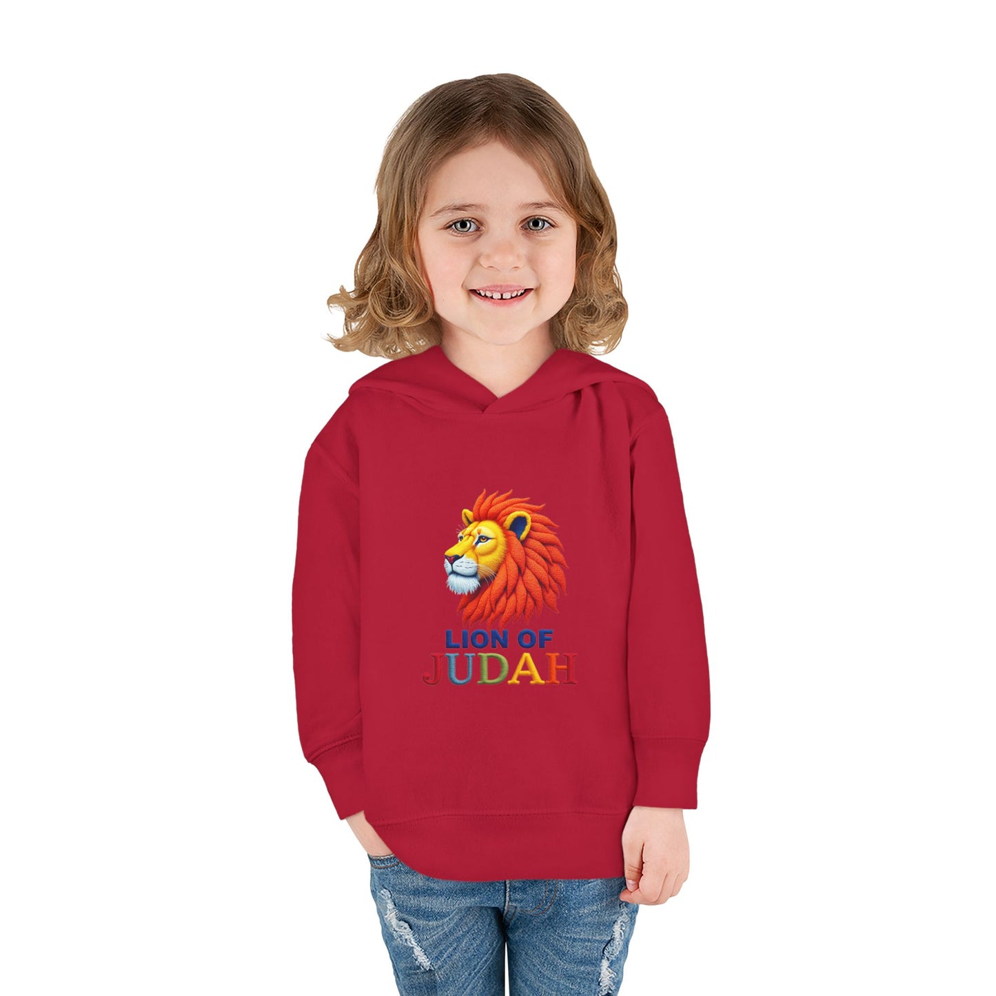 Lion of Judah Toddler Hoodie — Christian Kids Pullover with Colorful Lion Graphic