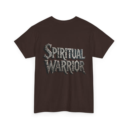 Spiritual Warrior T-Shirt — Gothic Lettering Faith & Strength Tee