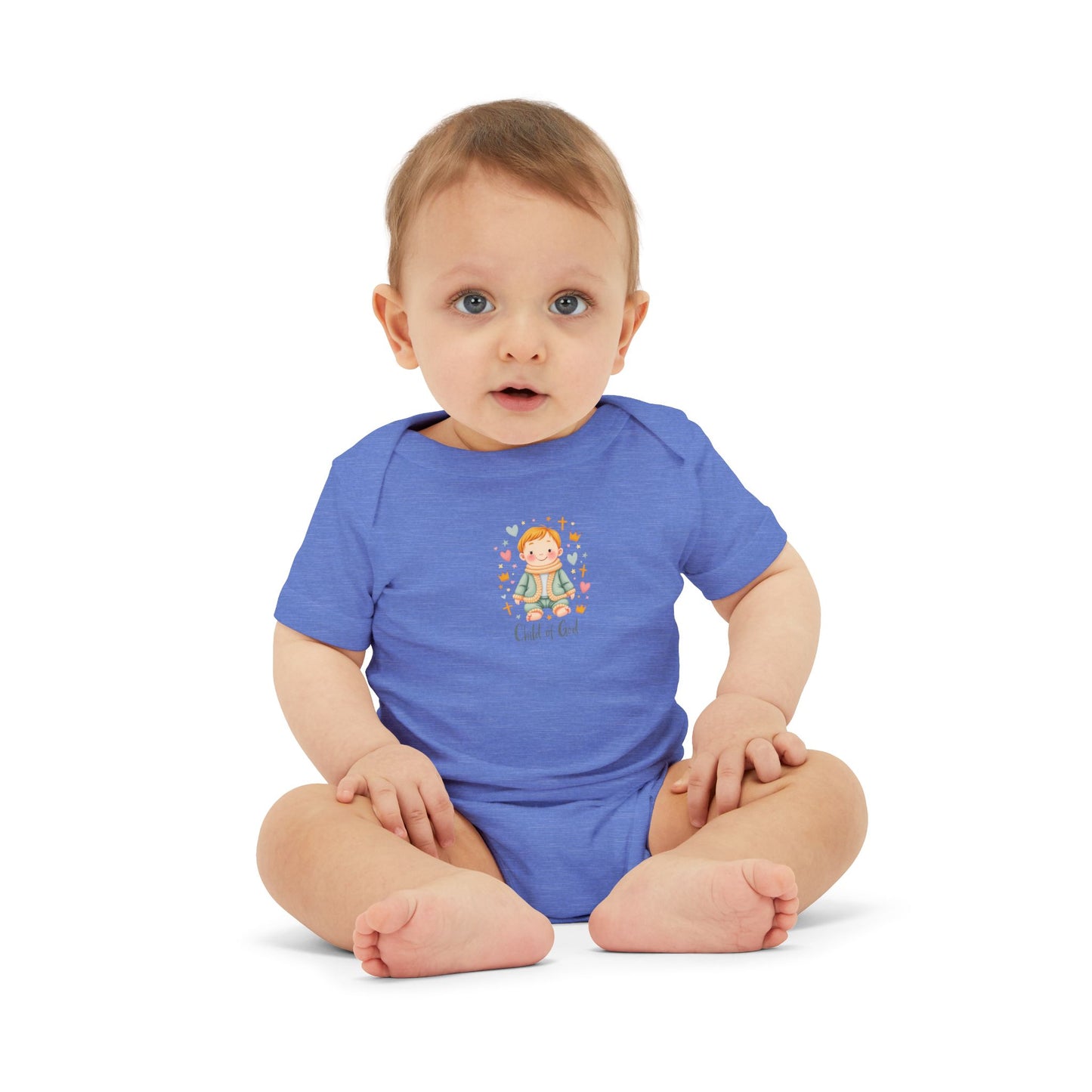 Infant One-Piece Bodysuit — Cute Little Girl Illustration "Hello World" Baby Bodysuit