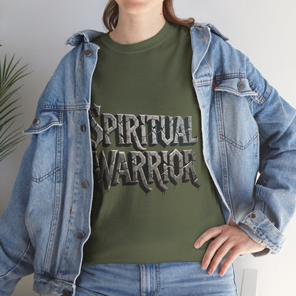 Spiritual Warrior T-Shirt — Gothic Lettering Faith & Strength Tee