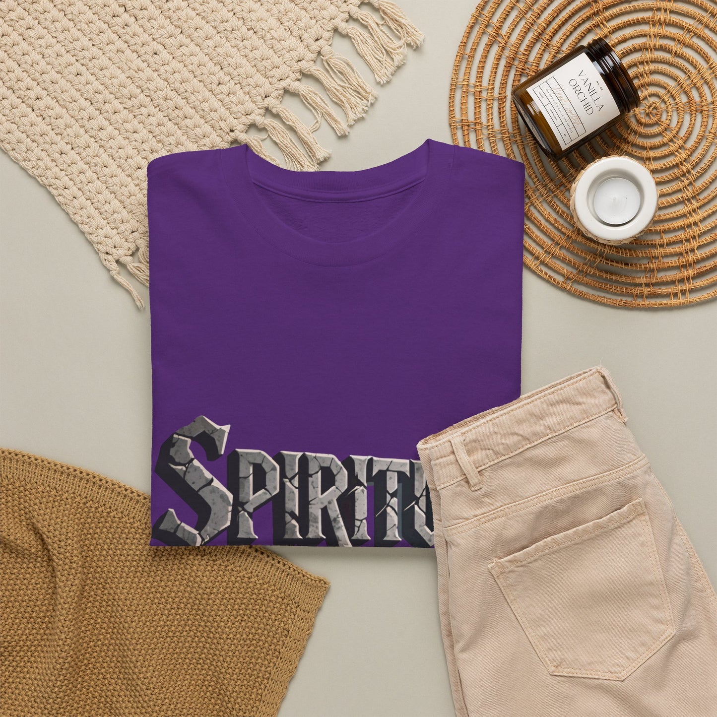 Spiritual Warrior T-Shirt — Gothic Lettering Faith & Strength Tee