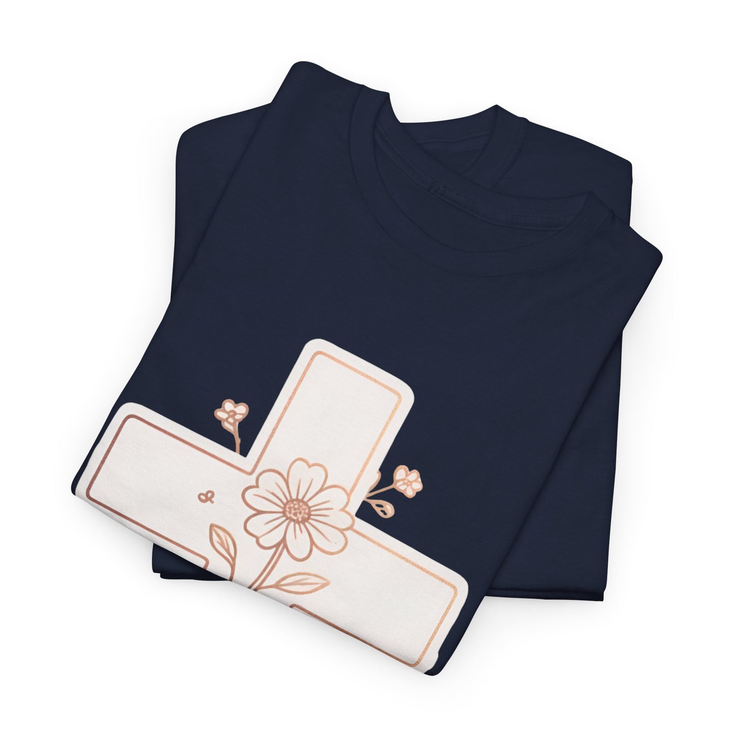 Floral Cross Tee — Delicate Bloom Christian T-Shirt